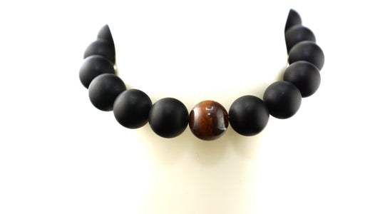 "Equanimity" Onyx, Opal, Sterling Silver, Bracelet